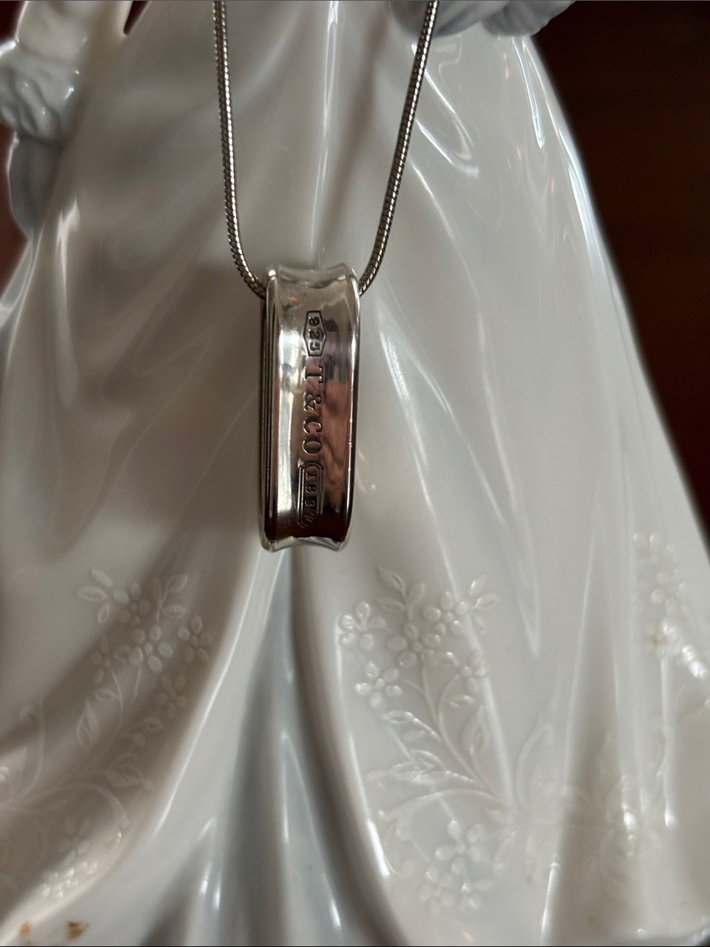 Tiffany & Co. Sterling Silver Spoon Ring Pendant Necklace - Silver 925 - Picture 3 of 7